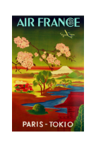 AFFICHE AIR FRANCE LEGEND PARIS - TOKIO, FLEURS DE CERISIER AFL0359 30X40 EN POCHETTE GIFT