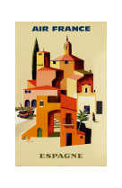 AFFICHE AIR FRANCE LEGEND ESPAGNE, PÉNINSULE IBÉRIQUE AFL0094 30X40 EN POCHETTE GIFT