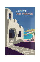 AFFICHE AIR FRANCE LEGEND GRÈCE, CLOCHER AFL0093 30X40 EN POCHETTE GIFT