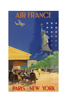 AFFICHE AIR FRANCE LEGEND PARIS - NEW YORK, CHAMPS ELYSÉES AFL0054 30X40 EN POCHETTE GIFT