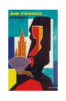 AFFICHE AIR FRANCE LEGEND ESPAGNE, ÉVENTAIL AFL0113 30X40 EN POCHETTE GIFT