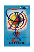 AFFICHE AIR FRANCE LEGEND THE WORLD LARGEST AIRLINE, RUBAN AFL0071 30X40 EN POCHETTE GIFT