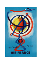 AFFICHE AIR FRANCE LEGEND THE WORLD LARGEST AIRLINE, RUBAN AFL0071 50X70 EN TUBE