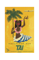 AFFICHE AIR FRANCE LEGEND TAI PACIFIQUE SUD, FLEURS ET COQUILLAGE AFL0524 50X70 EN TUBE