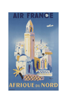 AFFICHE AIR FRANCE LEGEND AFRIQUE DU NORD, MINARET AFL0019 30X40 EN POCHETTE GIFT