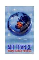 AFFICHE AIR FRANCE LEGEND RESEAU AERIEN MONDIAL AFL0032 30X40 EN POCHETTE GIFT