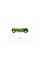 30X40 CM LE DUO VOITURE CITROEN MEHARI VERTE