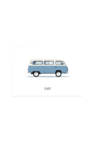 30X40 CM LE DUO VOITURE COMBI VOLKSWAGEN BLEUE