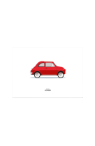 30X40 CM LE DUO VOITURE FIAT 500 ROUGE