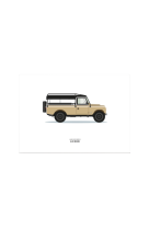 30X40 CM LE DUO VOITURE LAND ROVER BEIGE