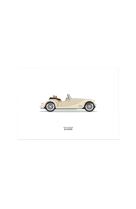 30X40 CM LE DUO VOITURE MORGAN ROADSTER BLANCHE