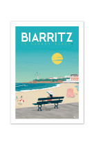 AFFICHES BIARRITZ LA GRANDE PLAGE 50X70CM  350 G/M?