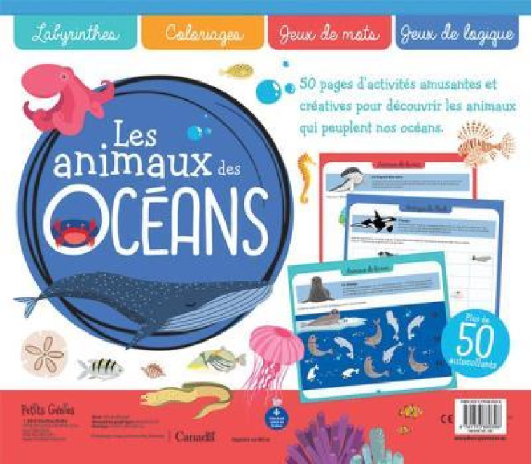 LES ANIMAUX DES OCEANS - 50 PAGES D'ACTIVITES AMUSANTES ET CREATIVES AVEC AUTOCOLLANTS ! - CHABOT CLAIRE - NC