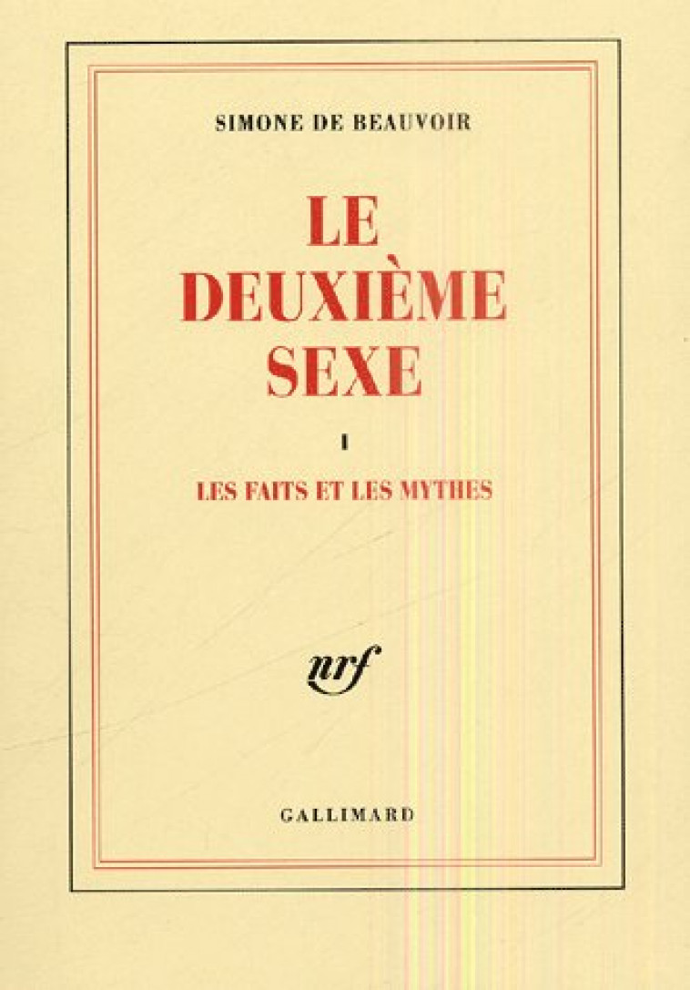 LE DEUXIEME SEXE T.1  -  LES FAITS ET LES MYTHES - BEAUVOIR SIMONE DE - GALLIMARD