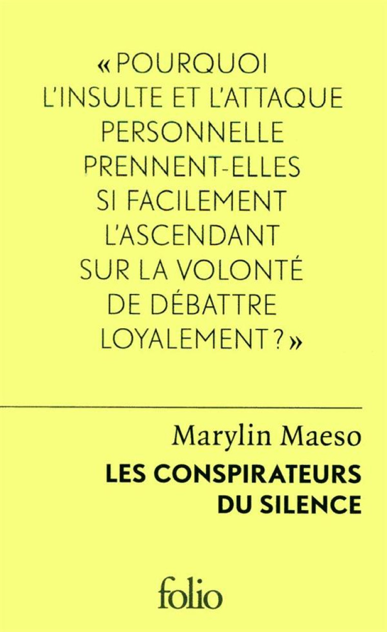 LES CONSPIRATEURS DU SILENCE - MAESO MARYLIN - GALLIMARD