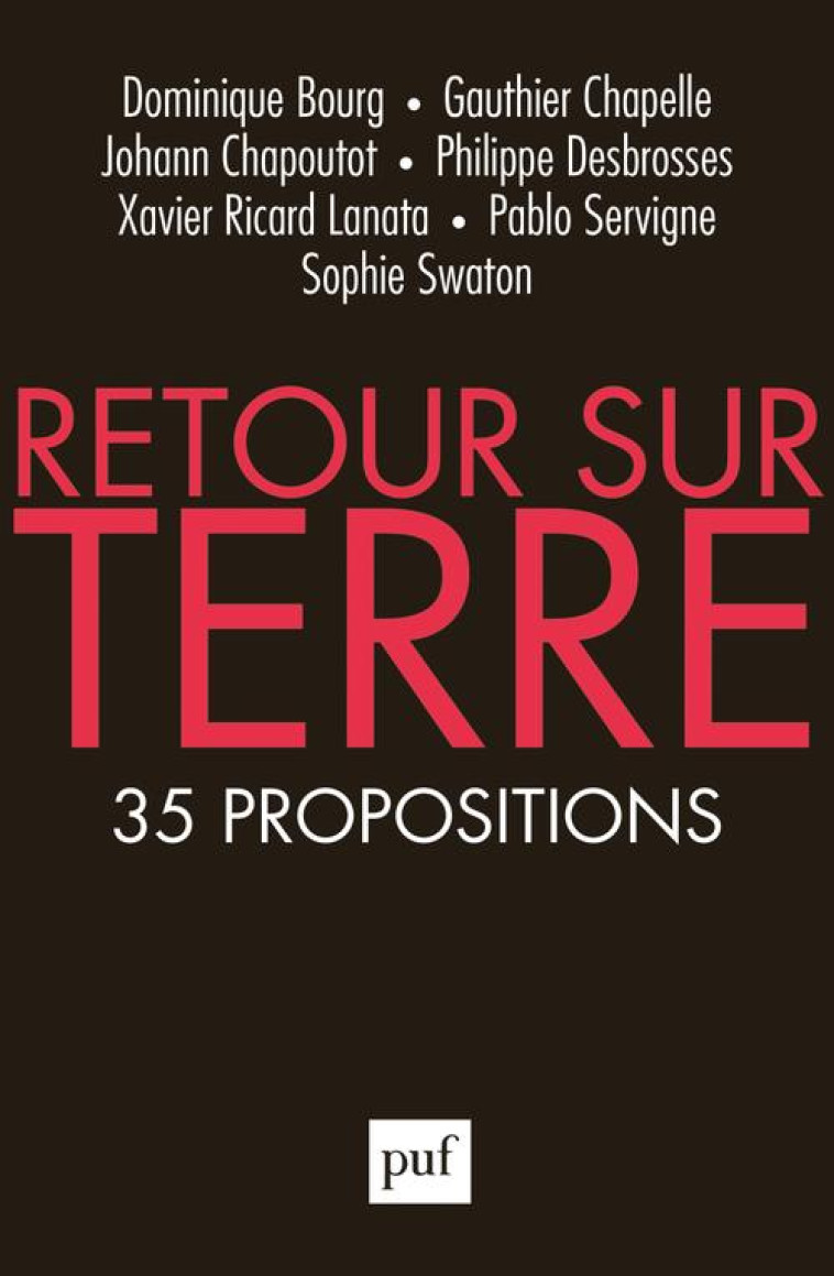 RETOUR SUR TERRE  -  35 PROPOSITIONS - BOURG/CHAPELLE - PUF