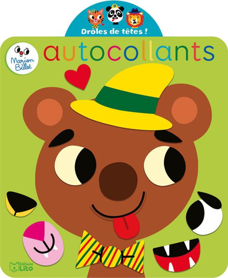 AUTOCOLLANTS DROLES DE TETES !  -  LES ANIMAUX - XXX - LITO