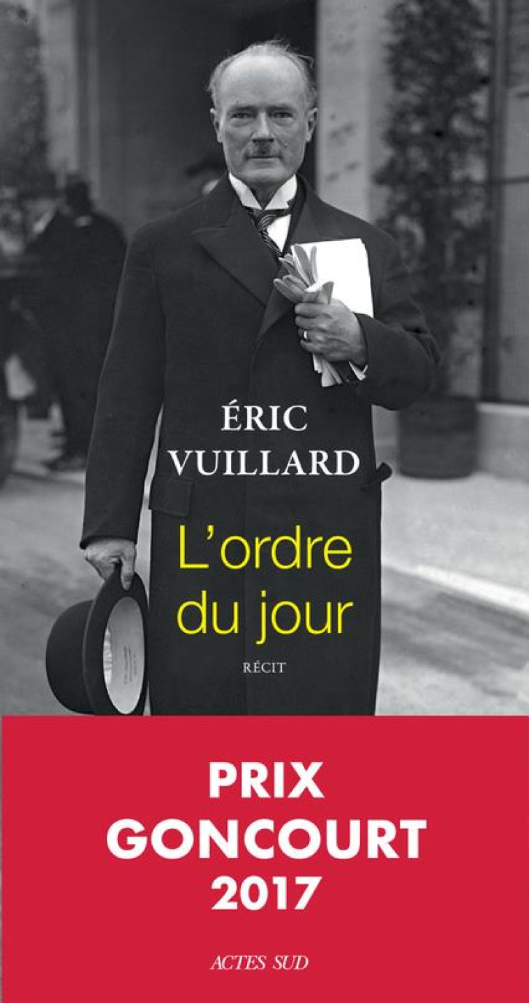 L'ORDRE DU JOUR - VUILLARD ERIC - Actes Sud