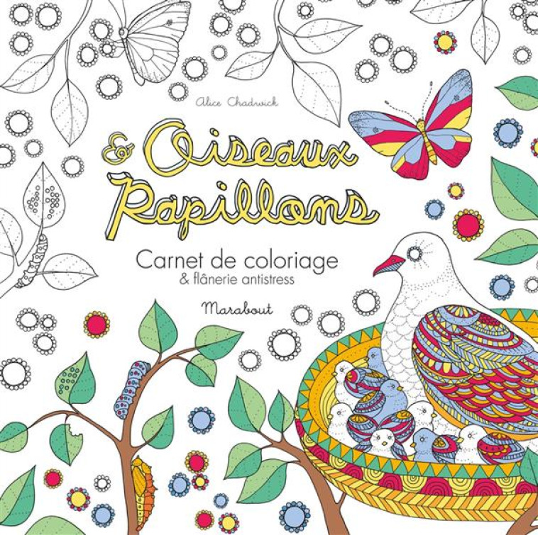 COLORIAGES  -  OISEAUX ET PAPILLONS - XXX - Marabout