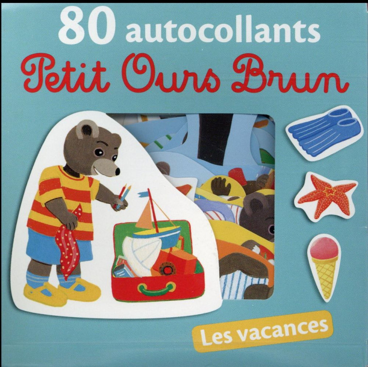 80 AUTOCOLLANTS PETIT OURS BRUN  -  LES VACANCES - BOUR-D - NC