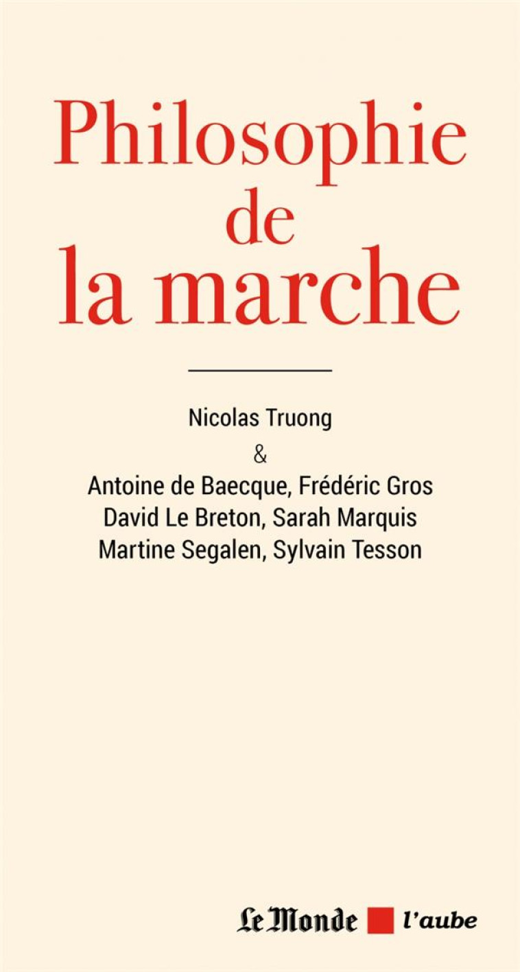 PHILOSOPHIE DE LA MARCHE - TRUONG/DE BAECQUE - AUBE NOUVELLE