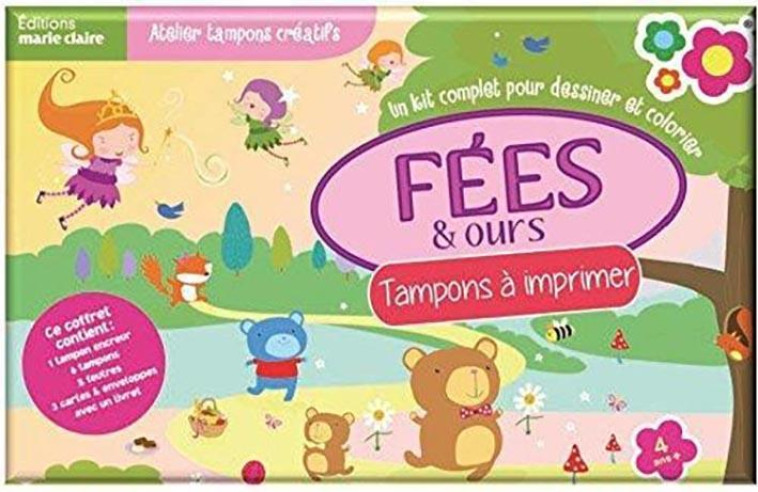 ATELIER TAMPONS CREATIFS  -  FEES et OURS  -  TAMPONS A IMPRIMER  -  UN KIT COMPLET POUR DESSINER ET COLORIER - XXX - Marie-Claire