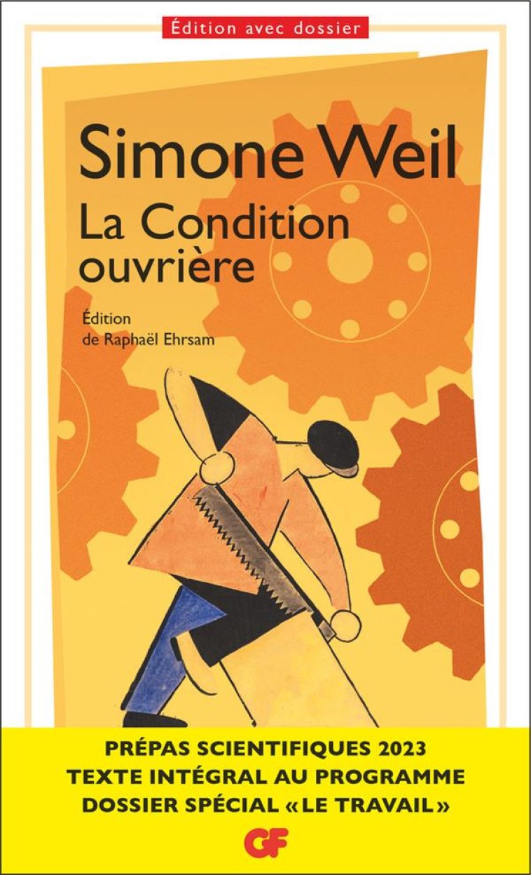 LA CONDITION OUVRIERE - WEIL SIMONE - FLAMMARION