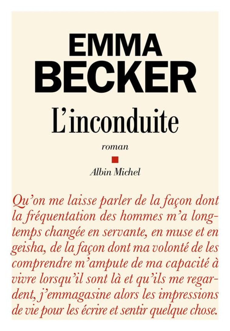 L'INCONDUITE - BECKER EMMA - ALBIN MICHEL