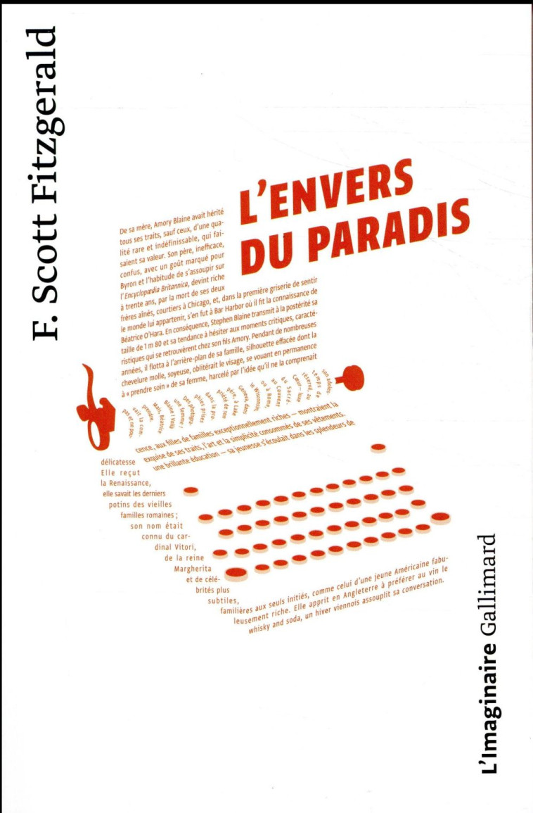 L'ENVERS DU PARADIS - FITZGERALD/GRENIER - GALLIMARD