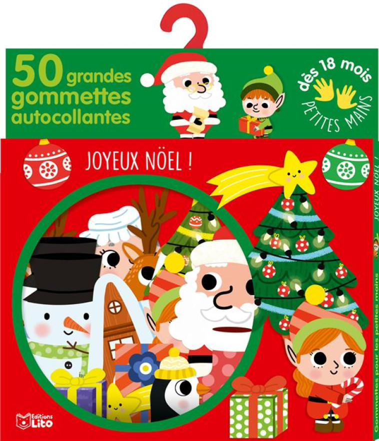 GOMMETTES POUR LES PETITES MAINS  -  JOYEUX NOEL ! 50 GRANDES GOMMETTES AUTOCOLLANTES - XXX - Lito