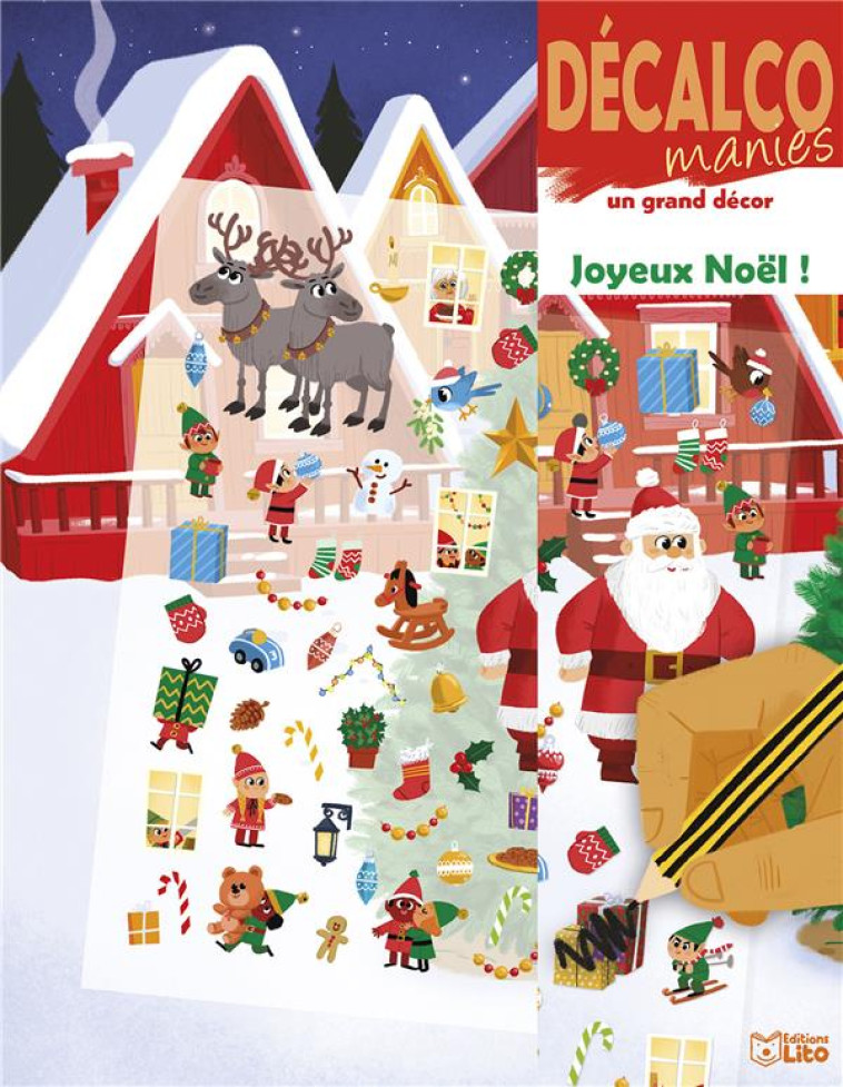 DECALCOMANIES SUR UN GRAND DECOR  -  JOYEUX NOEL ! - XXX - NC