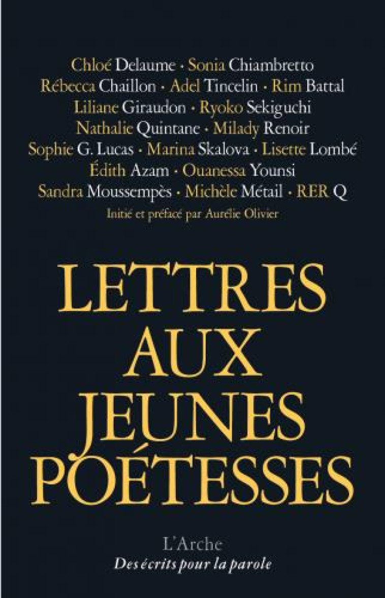 LETTRES AUX JEUNES POETESSES - DELAUME/TINCELIN - L ARCHE