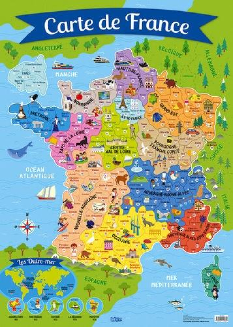 POSTER CARTE DE FRANCE -  COLLECTIF - NC