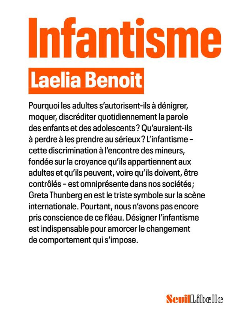 INFANTISME - BENOIT LAELIA - SEUIL