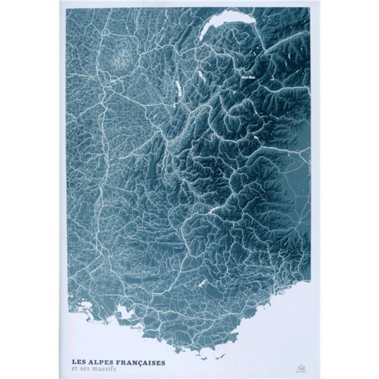 CARTE EN 2D : LES ALPES BLUE DESIGN - COLLECTIF - 3DMAP