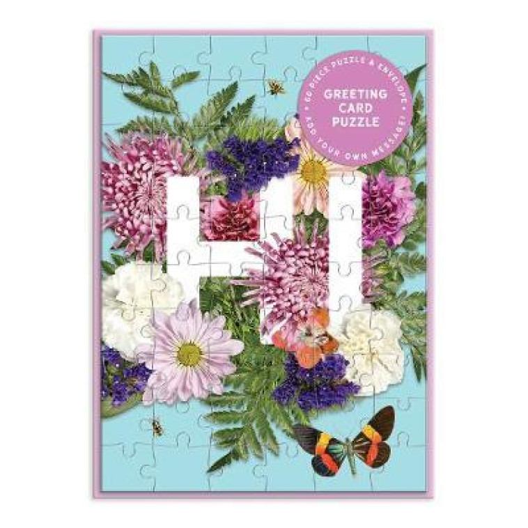 SAY IT WITH FLOWERS HI : GREETING CARD PUZZLE, 60 PIECES - COLLECTIF - NC