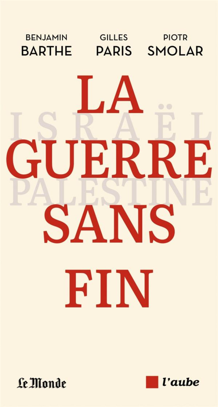 LA GUERRE SANS FIN - ISRAEL-PALESTINE - BARTHE/PARIS/SMOLAR - AUBE NOUVELLE