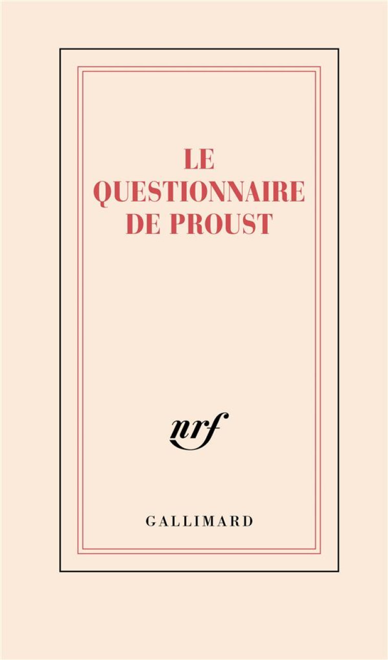 CARNET LE QUESTIONNAIRE DE PROUST (PAPETERIE) - COLLECTIF - NC