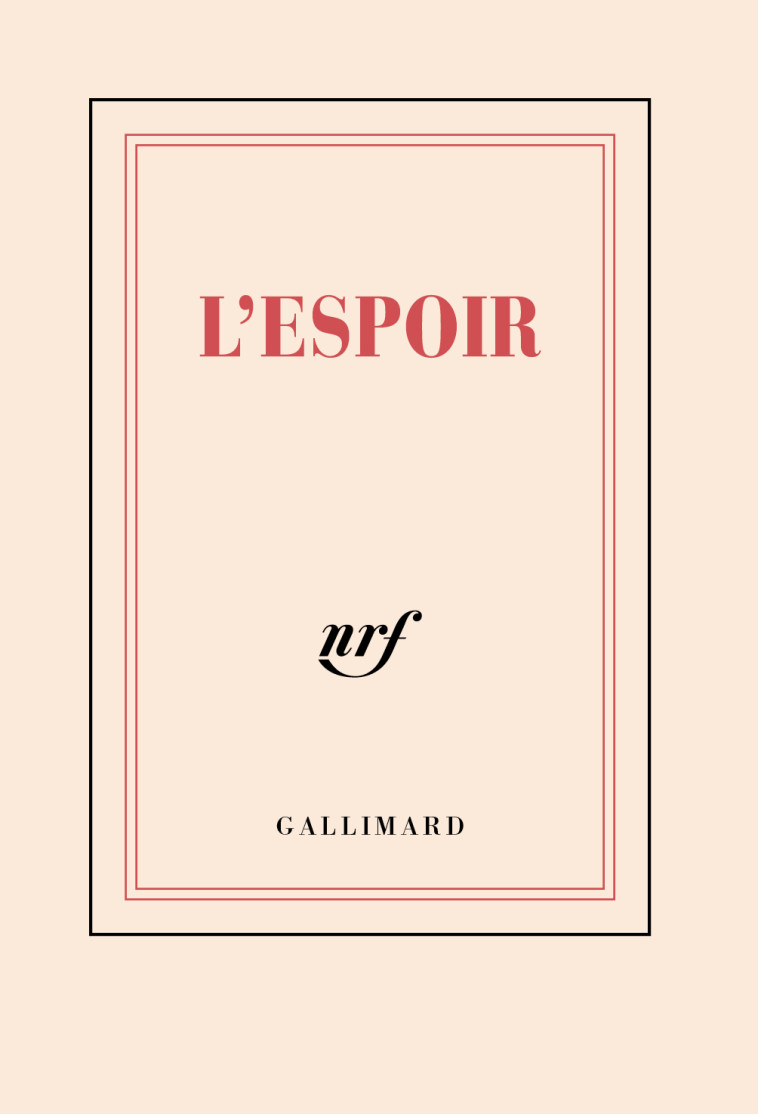 Carnet poche "L'Espoir" (papeterie) - Collectifs  - GALLIMARD